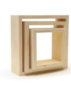 Graine Créative 3 Petites étagères Carrées En Bois 22 X 22 X 8 Cm