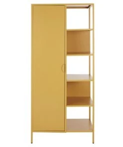 Maisons Du Monde Armoire 1 Porte Battante En Métal Jaune