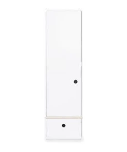 Wookids Armoire 1 Porte Façade Tiroir Blanc