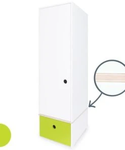 Wookids Armoire 1 Porte Façade Tiroir Citron Vert -Maisons du Monde boutique armoire 1 porte facade tiroir citron vert 1