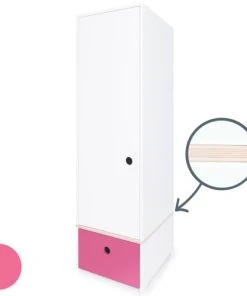 Wookids Armoire 1 Porte Façade Tiroir Fushia -Maisons du Monde boutique armoire 1 porte facade tiroir fushia 1