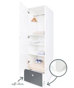 Wookids Armoire 1 Porte Façade Tiroir Gris Espace 10 Wookids Armoire 1 Porte Façade Tiroir Gris Espace -Maisons du Monde boutique armoire 1 porte facade tiroir gris espace 2