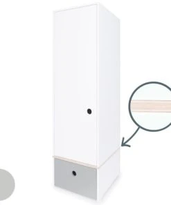Wookids Armoire 1 Porte Façade Tiroir Gris Perle -Maisons du Monde boutique armoire 1 porte facade tiroir gris perle 1