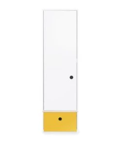 Wookids Armoire 1 Porte Façade Tiroir Jaune