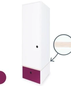 Wookids Armoire 1 Porte Façade Tiroir Prune 9 Wookids Armoire 1 Porte Façade Tiroir Prune -Maisons du Monde boutique armoire 1 porte facade tiroir prune 1