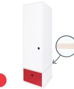 Wookids Armoire 1 Porte Façade Tiroir Rouge 9 Wookids Armoire 1 Porte Façade Tiroir Rouge -Maisons du Monde boutique armoire 1 porte facade tiroir rouge 1