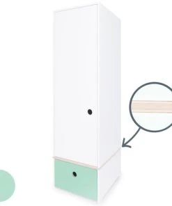Wookids Armoire 1 Porte Façade Tiroir Vert Menthe 9 Wookids Armoire 1 Porte Façade Tiroir Vert Menthe -Maisons du Monde boutique armoire 1 porte facade tiroir vert menthe 1