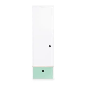 Wookids Armoire 1 Porte Façade Tiroir Vert Menthe 8 Wookids Armoire 1 Porte Façade Tiroir Vert Menthe - Image 6