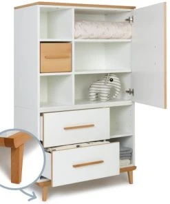 Wookids Armoire 147cm 1 Porte 2 Tiroirs Blanc -Maisons du Monde boutique armoire 147cm 1 porte 2 tiroirs blanc 2
