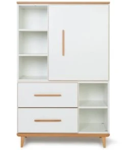 Wookids Armoire 147cm 1 Porte 2 Tiroirs Blanc