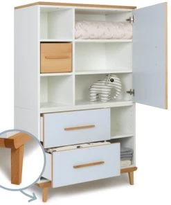 Wookids Armoire 147cm 1 Porte 2 Tiroirs Bleu Ciel -Maisons du Monde boutique armoire 147cm 1 porte 2 tiroirs bleu ciel 2