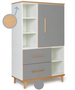 Wookids Armoire 147cm 1 Porte 2 Tiroirs Gris Ardoise -Maisons du Monde boutique armoire 147cm 1 porte 2 tiroirs gris ardoise 1
