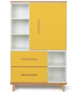 Wookids Armoire 147cm 1 Porte 2 Tiroirs Gris Ardoise -Maisons du Monde boutique armoire 147cm 1 porte 2 tiroirs jaune soleil nado 3