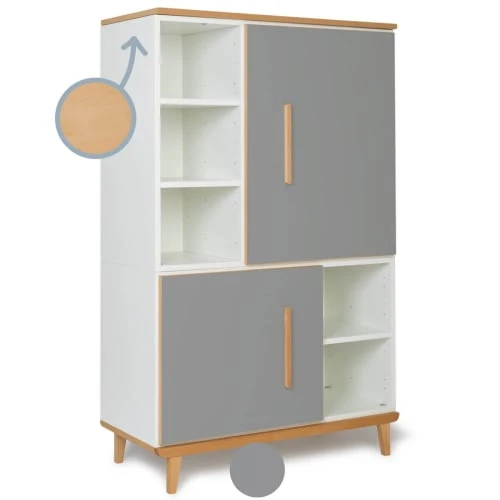 Wookids Armoire 147cm 2 Portes Gris Ardoise 4 Wookids Armoire 147cm 2 Portes Gris Ardoise - Image 2