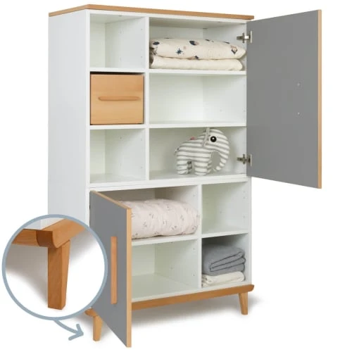 Wookids Armoire 147cm 2 Portes Gris Ardoise 5 Wookids Armoire 147cm 2 Portes Gris Ardoise - Image 3