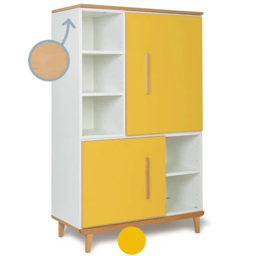 Wookids Armoire 147cm 2 Portes Jaune Soleil 4 Wookids Armoire 147cm 2 Portes Jaune Soleil – Image 2