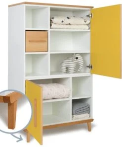 Wookids Armoire 147cm 2 Portes Jaune Soleil 10 Wookids Armoire 147cm 2 Portes Jaune Soleil -Maisons du Monde boutique armoire 147cm 2 portes jaune soleil 2