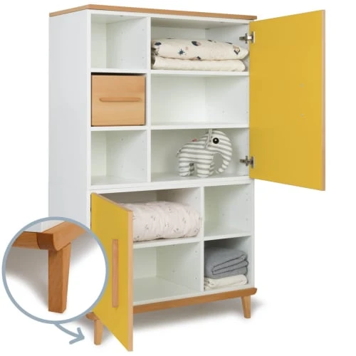 Wookids Armoire 147cm 2 Portes Jaune Soleil 5 Wookids Armoire 147cm 2 Portes Jaune Soleil – Image 3