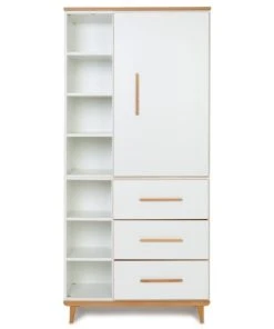 Wookids Armoire 198cm 1 Porte 3 Tiroirs Blanc