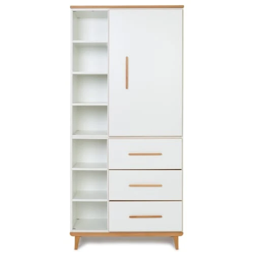 Wookids Armoire 198cm 1 Porte 3 Tiroirs Blanc 3 Wookids Armoire 198cm 1 Porte 3 Tiroirs Blanc