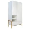 Nateo Concept Armoire 2 Portes 1 Tiroir Blanc Et Chêne -Maisons du Monde boutique armoire 2 portes 1 tiroir blanc et chene