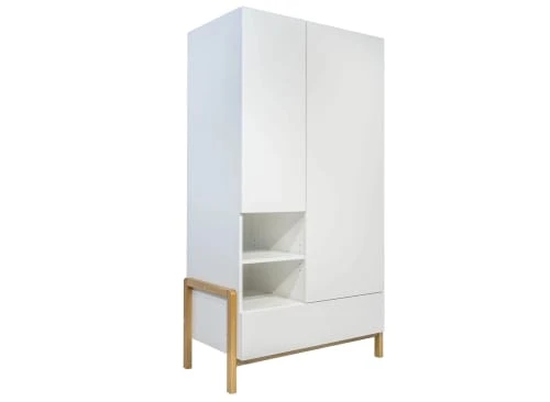 Nateo Concept Armoire 2 Portes 1 Tiroir Blanc Et Chêne 3 Nateo Concept Armoire 2 Portes 1 Tiroir Blanc Et Chêne