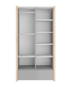 Bellamy Armoire 2 Portes 1 Tiroir Blanc Gris -Maisons du Monde boutique armoire 2 portes 1 tiroir blanc gris 2
