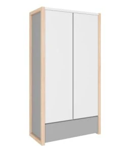 Bellamy Armoire 2 Portes 1 Tiroir Blanc Gris