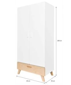 Bellamy Armoire 2 Portes 1 Tiroir Blanc Naturel -Maisons du Monde boutique armoire 2 portes 1 tiroir blanc naturel 10