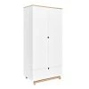 Bellamy Armoire 2 Portes 1 Tiroir Blanc Naturel