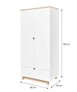 Bellamy Armoire 2 Portes 1 Tiroir Blanc Naturel -Maisons du Monde boutique armoire 2 portes 1 tiroir blanc naturel 2
