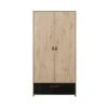 Terre De Nuit Armoire 2 Portes 1 Tiroir En Bois Imitation Chêne Clair Et Noir 200cm 1 Terre De Nuit Armoire 2 Portes 1 Tiroir En Bois Imitation Chêne Clair Et Noir 200cm -Maisons du Monde boutique armoire 2 portes 1 tiroir en bois imitation chene clair et noir 200cm