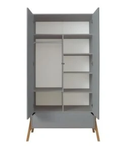 Bellamy Armoire 2 Portes 1 Tiroir Gris -Maisons du Monde boutique armoire 2 portes 1 tiroir gris 3