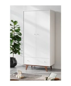 CALICOSY Armoire 2 Portes 1 Tiroir - H185 Cm - Blanc 9 CALICOSY Armoire 2 Portes 1 Tiroir - H185 Cm - Blanc -Maisons du Monde boutique armoire 2 portes 1 tiroir h185 cm blanc 1
