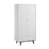 CALICOSY Armoire 2 Portes 1 Tiroir - H185 Cm - Blanc -Maisons du Monde boutique armoire 2 portes 1 tiroir h185 cm blanc