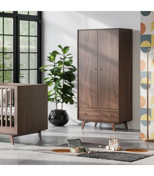 CALICOSY Armoire 2 Portes 1 Tiroir - H185 Cm - Marron 6 CALICOSY Armoire 2 Portes 1 Tiroir - H185 Cm - Marron – Image 4