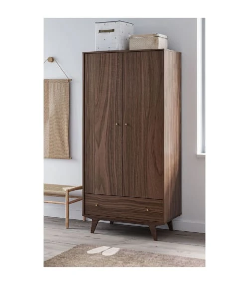 CALICOSY Armoire 2 Portes 1 Tiroir - H185 Cm - Marron 7 CALICOSY Armoire 2 Portes 1 Tiroir - H185 Cm - Marron – Image 5