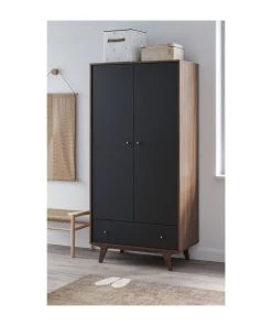 CALICOSY Armoire 2 Portes 1 Tiroir - H185 Cm - Noir 11 CALICOSY Armoire 2 Portes 1 Tiroir - H185 Cm - Noir -Maisons du Monde boutique armoire 2 portes 1 tiroir h185 cm noir 3