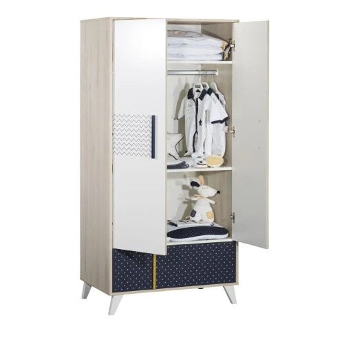 Sauthon Armoire 2 Portes 178x86x57cm Blanc 4 Sauthon Armoire 2 Portes 178x86x57cm Blanc - Image 2