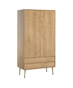 CALICOSY Armoire 2 Portes 2 Tiroirs Avec Penderie - L100 X H191 Cm - Marron -Maisons du Monde boutique armoire 2 portes 2 tiroirs avec penderie l100 x h191 cm marron bosque