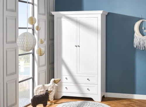 Nateo Concept Armoire 2 Portes 2 Tiroirs Blanc 5 Nateo Concept Armoire 2 Portes 2 Tiroirs Blanc - Image 3