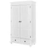 Altobuy Armoire 2 Portes 2 Tiroirs Bois Massif Vernis Blanc -Maisons du Monde boutique armoire 2 portes 2 tiroirs bois massif vernis blanc