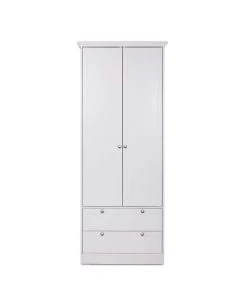 Terre De Nuit Armoire 2 Portes 2 Tiroirs En Bois Blanc 200cm -Maisons du Monde boutique armoire 2 portes 2 tiroirs en bois blanc 200cm 3