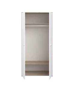 CALICOSY Armoire 2 Portes Avec Penderie L90.2 X H186 Cm - Décor Blanc Et Bois 10 CALICOSY Armoire 2 Portes Avec Penderie L90.2 X H186 Cm - Décor Blanc Et Bois -Maisons du Monde boutique armoire 2 portes avec penderie l90 2 x h186 cm decor blanc et bois 2