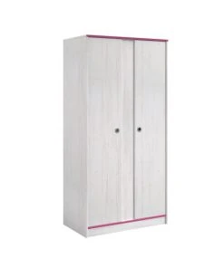 CALICOSY Armoire 2 Portes Avec Penderies Et Lingère L90 Cm - Décor Bois Blanc -Maisons du Monde boutique armoire 2 portes avec penderies et lingere l90 cm decor bois blanc 5