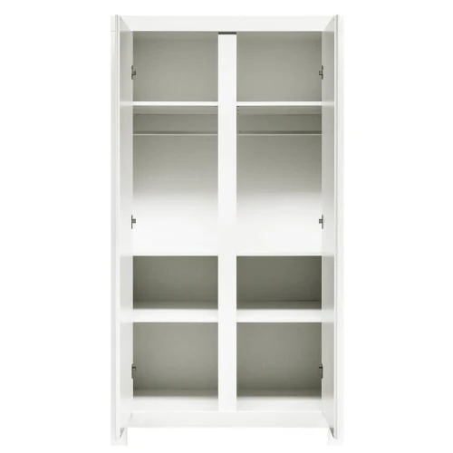 Bopita Armoire 2-portes Avec Rainures Blanc En MDF Et Panneaux De Particules 4 Bopita Armoire 2-portes Avec Rainures Blanc En MDF Et Panneaux De Particules - Image 2