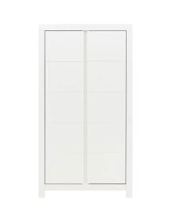 Bopita Armoire 2-portes Avec Rainures Blanc En MDF Et Panneaux De Particules