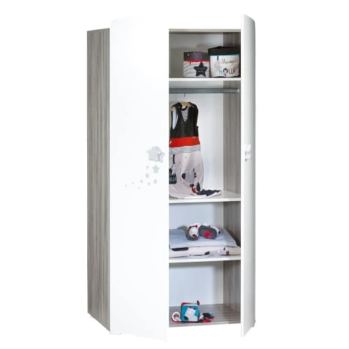 BabyPrice Armoire 2 Portes Bébé 175x85x56cm En Bois Blanc 5 BabyPrice Armoire 2 Portes Bébé 175x85x56cm En Bois Blanc – Image 3