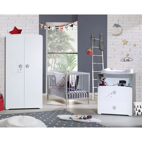 BabyPrice Armoire 2 Portes Bébé 175x85x56cm En Bois Blanc 7 BabyPrice Armoire 2 Portes Bébé 175x85x56cm En Bois Blanc – Image 5