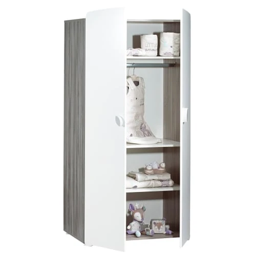 BabyPrice Armoire 2 Portes Bébé 175x86x56cm En Bois Gris 4 BabyPrice Armoire 2 Portes Bébé 175x86x56cm En Bois Gris – Image 2